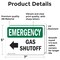 Signmission Gas Shutoff (Left Arrow) With Symbol, 7 in W x Rectangle, Vinyl Decal OS-2PACK-EM-D-57-L-10388 - alternate 3
